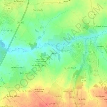 Mappa topografica L'Elemière, altitudine, rilievo