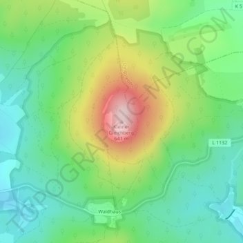 Mappa topografica Kleiner Gleichberg, altitudine, rilievo