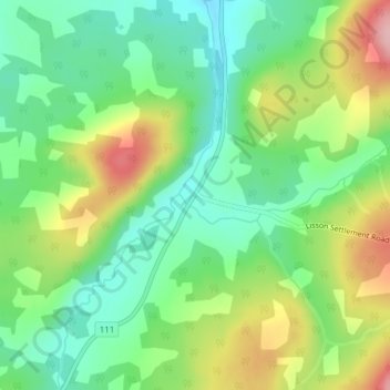 Mappa topografica Jeffries Corner, altitudine, rilievo