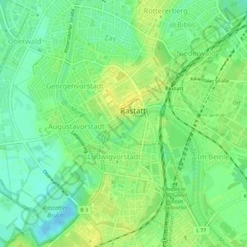 Mappa topografica Murgpark, altitudine, rilievo