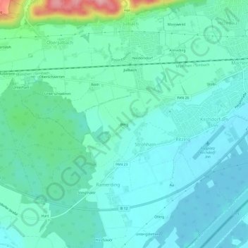 Mappa topografica Berg, altitudine, rilievo