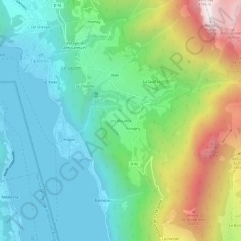 Mappa topografica Les Mouilles, altitudine, rilievo
