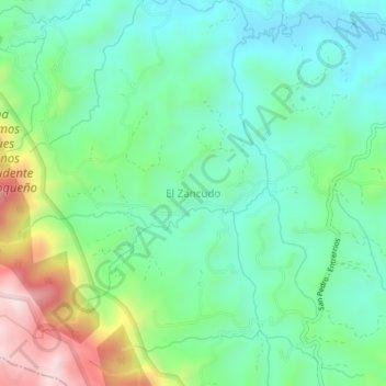 Mappa topografica El Zancudo, altitudine, rilievo