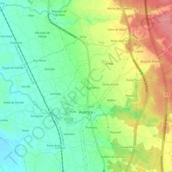 Mappa topografica Valada, altitudine, rilievo