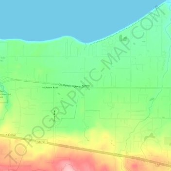 Mappa topografica Agnew, altitudine, rilievo