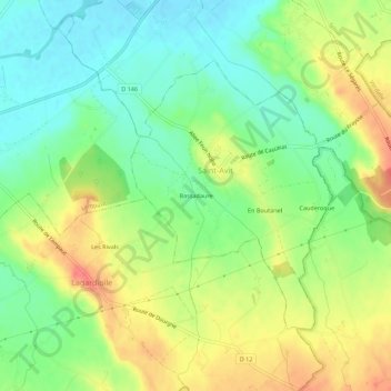 Mappa topografica Bassadaure, altitudine, rilievo