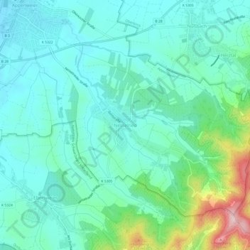 Mappa topografica Nesselried, altitudine, rilievo