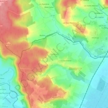 Mappa topografica Les Hêtres, altitudine, rilievo