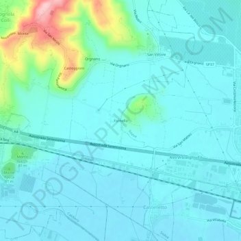 Mappa topografica Fornello, altitudine, rilievo