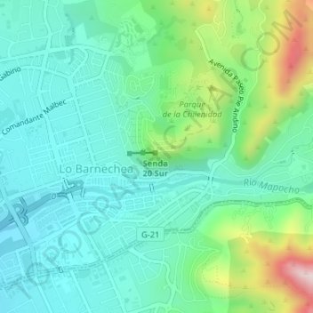 Mappa topografica Cerro 18, altitudine, rilievo