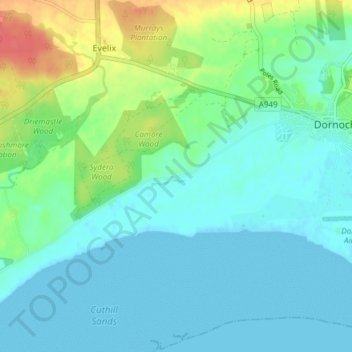 Mappa topografica Davochfin, altitudine, rilievo