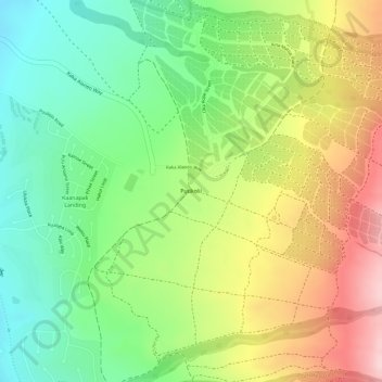 Mappa topografica Puukolii, altitudine, rilievo