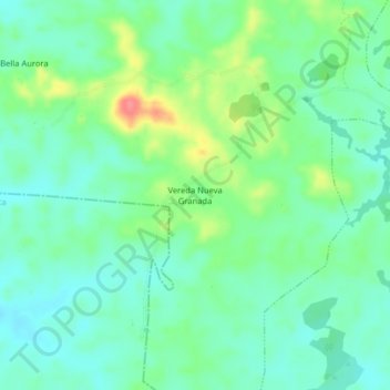 Mappa topografica Vereda Nueva Granada, altitudine, rilievo