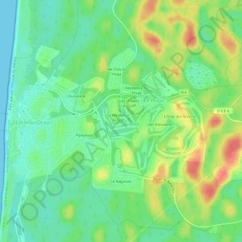 Mappa topografica L'Ardilouse, altitudine, rilievo
