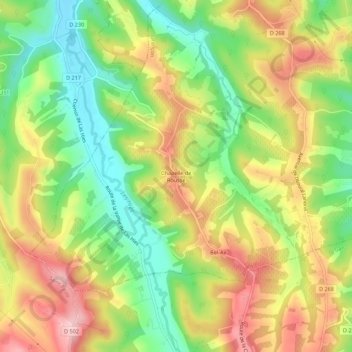 Mappa topografica Chapelle de Rousse, altitudine, rilievo