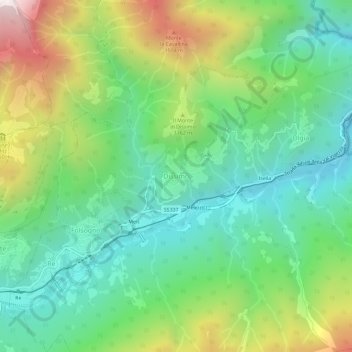 Mappa topografica Dissimo, altitudine, rilievo