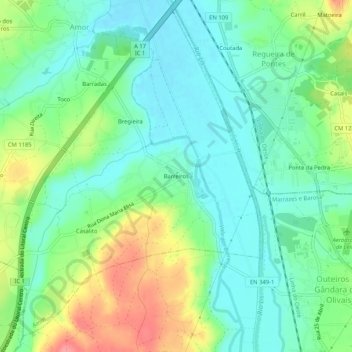 Mappa topografica Barreiros, altitudine, rilievo