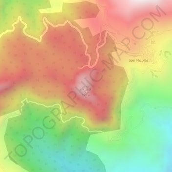 Mappa topografica Cerro El Cirio, altitudine, rilievo