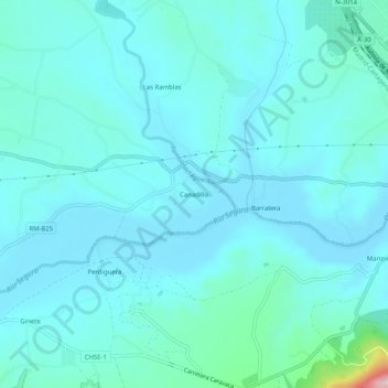 Mappa topografica Canadillo, altitudine, rilievo