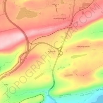 Mappa topografica Haddock, altitudine, rilievo