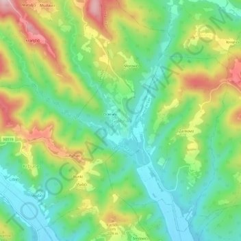 Mappa topografica Grobnik, altitudine, rilievo