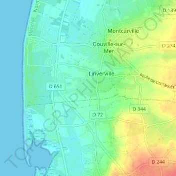Mappa topografica Hameau Laurier, altitudine, rilievo