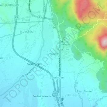 Mappa topografica Artacho, altitudine, rilievo