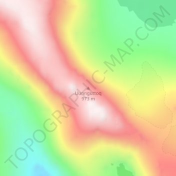 Mappa topografica Uunnguttoq, altitudine, rilievo
