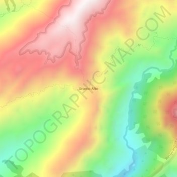 Mappa topografica Uranio Alto, altitudine, rilievo