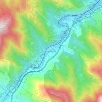 Mappa topografica La Quadra, altitudine, rilievo