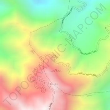 Mappa topografica Escalera, altitudine, rilievo