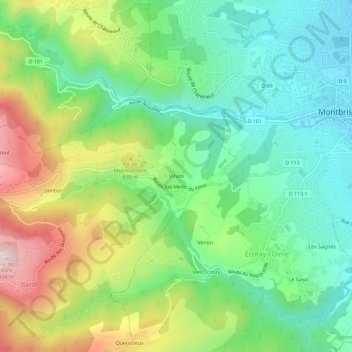 Mappa topografica Vinols, altitudine, rilievo