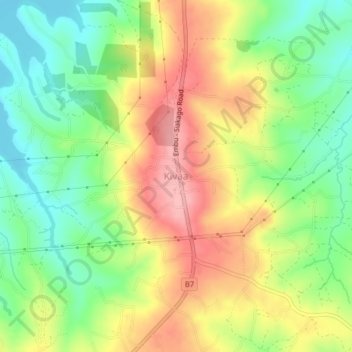 Mappa topografica Kivaa, altitudine, rilievo