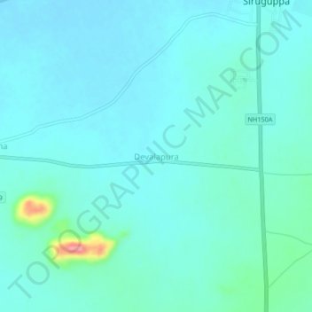 Mappa topografica Devalapura, altitudine, rilievo