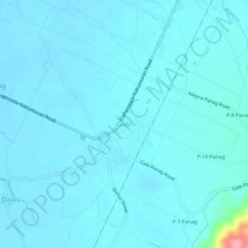 Mappa topografica Gabi, altitudine, rilievo