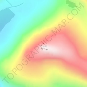 Mappa topografica Qassi, altitudine, rilievo