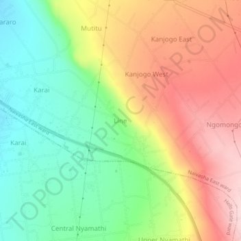 Mappa topografica Line, altitudine, rilievo
