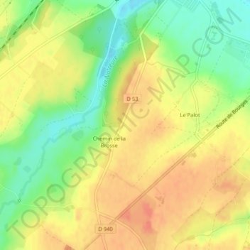 Mappa topografica Le Mont Blanc, altitudine, rilievo