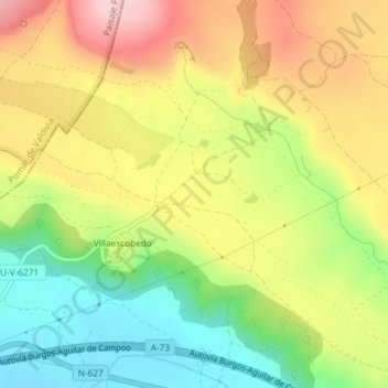 Mappa topografica Las Eras, altitudine, rilievo
