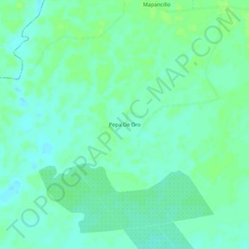 Mappa topografica Pepa De Oro, altitudine, rilievo
