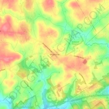 Mappa topografica Whitehorse, altitudine, rilievo