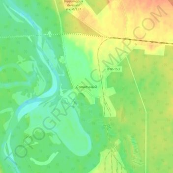 Mappa topografica Солнечный, altitudine, rilievo