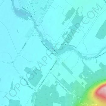 Mappa topografica Émileville, altitudine, rilievo
