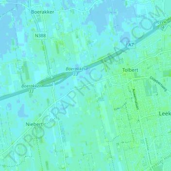 Mappa topografica De Holm, altitudine, rilievo
