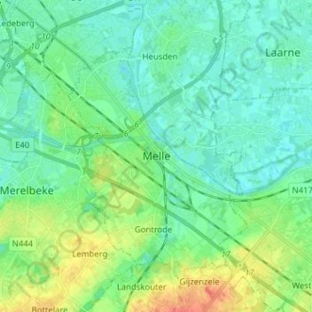 Mappa topografica Melle, altitudine, rilievo