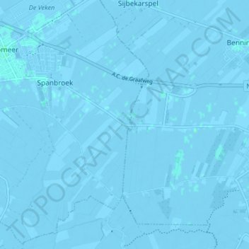 Mappa topografica Wadway, altitudine, rilievo
