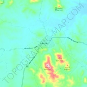 Mappa topografica Kilkivan, altitudine, rilievo