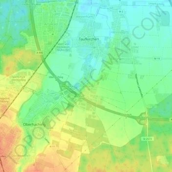 Mappa topografica Potzham, altitudine, rilievo