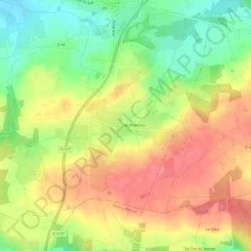 Mappa topografica La Malterre, altitudine, rilievo
