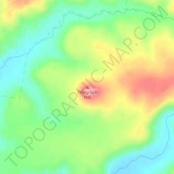 Mappa topografica Telegraph Hill, altitudine, rilievo